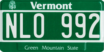 VT license plate NLO992