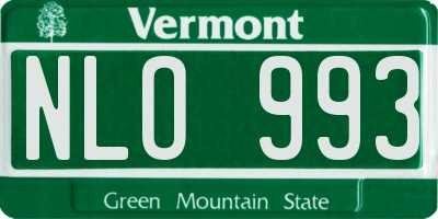 VT license plate NLO993