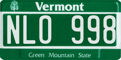 VT license plate NLO998