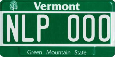 VT license plate NLP000