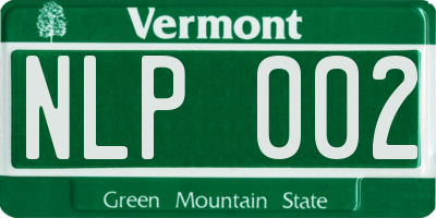 VT license plate NLP002