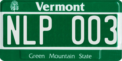 VT license plate NLP003