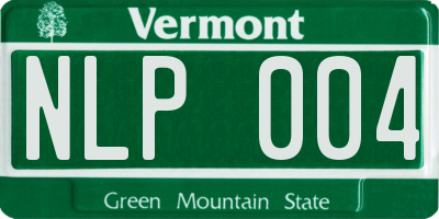 VT license plate NLP004