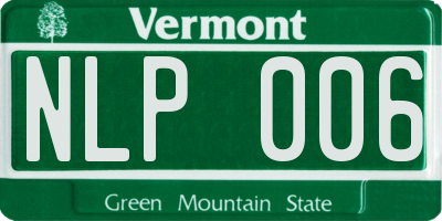 VT license plate NLP006