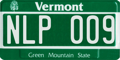 VT license plate NLP009