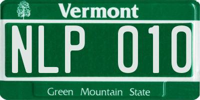 VT license plate NLP010