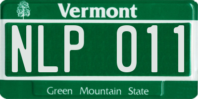 VT license plate NLP011