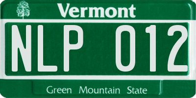 VT license plate NLP012
