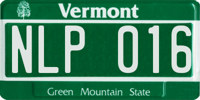 VT license plate NLP016