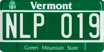 VT license plate NLP019