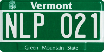 VT license plate NLP021