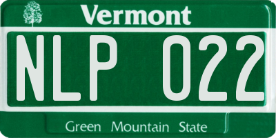 VT license plate NLP022
