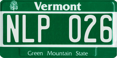 VT license plate NLP026