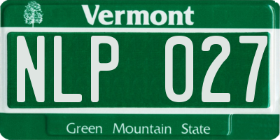 VT license plate NLP027