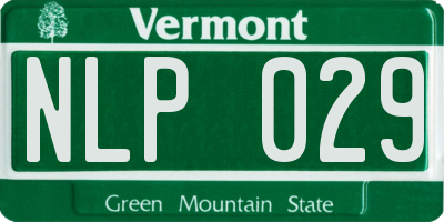 VT license plate NLP029
