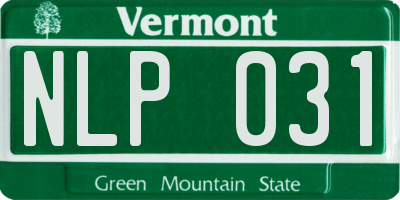 VT license plate NLP031