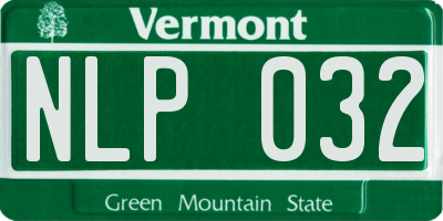 VT license plate NLP032