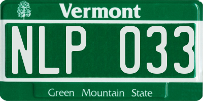 VT license plate NLP033