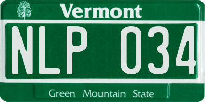 VT license plate NLP034