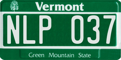 VT license plate NLP037
