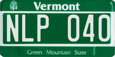 VT license plate NLP040