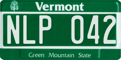 VT license plate NLP042