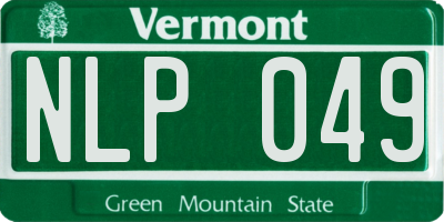VT license plate NLP049