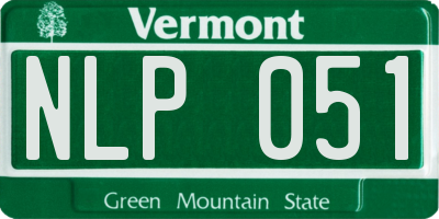 VT license plate NLP051