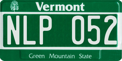 VT license plate NLP052