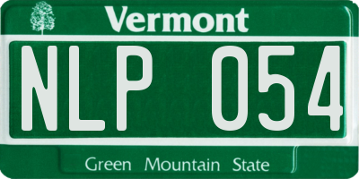 VT license plate NLP054