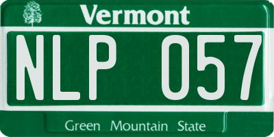 VT license plate NLP057