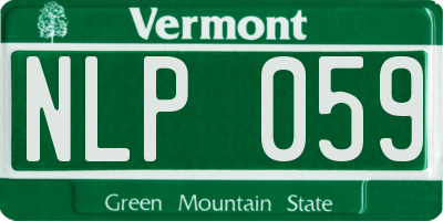 VT license plate NLP059