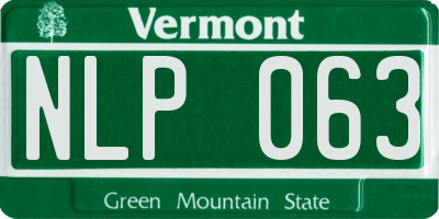 VT license plate NLP063