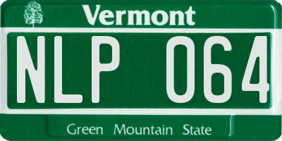 VT license plate NLP064