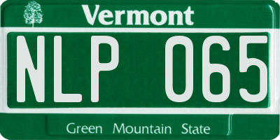 VT license plate NLP065