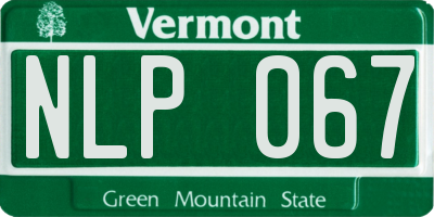 VT license plate NLP067