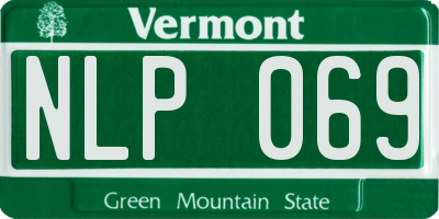VT license plate NLP069