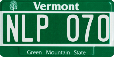 VT license plate NLP070