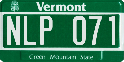 VT license plate NLP071