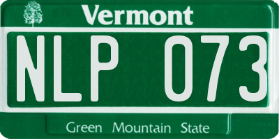 VT license plate NLP073