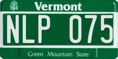 VT license plate NLP075