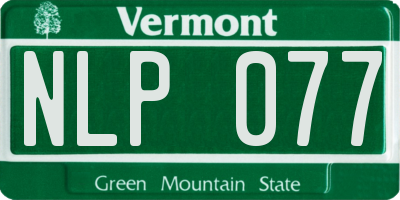VT license plate NLP077
