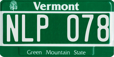 VT license plate NLP078