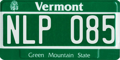 VT license plate NLP085