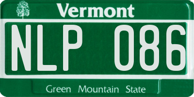 VT license plate NLP086