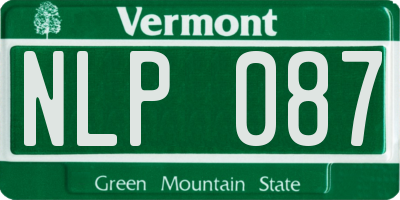 VT license plate NLP087