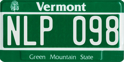 VT license plate NLP098