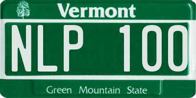 VT license plate NLP100