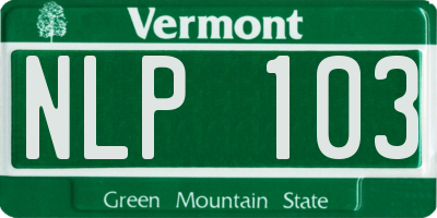 VT license plate NLP103