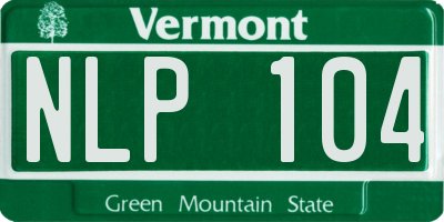 VT license plate NLP104